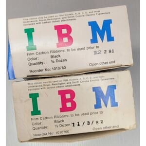 Lot Of 2 VTG 1010760 IBM Black Ribbon 6 Per Box - New Old Stock